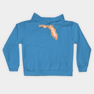 Florida illustrated map Kids Hoodie